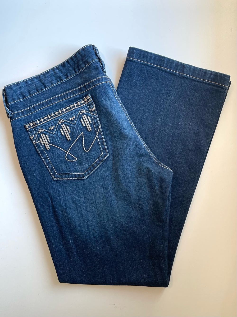 Cruel Girl Jayley Slim Bootcut Jeans - Dark Wash & Western Embroidery - 33 | 15R - Picture 4 of 8